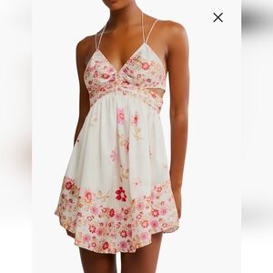 Free People NWT Oasis mini slip dress in Sweet Combo Size XL